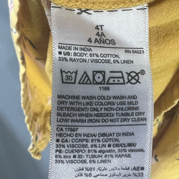 Girl’s Yellow Floral clothing Lot Size 4 - Picture 9 of 16